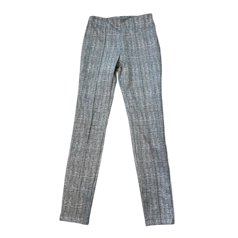 Tahari Womens Plaid Printed Elastic Waist Pull On Skinny Pants Size Small